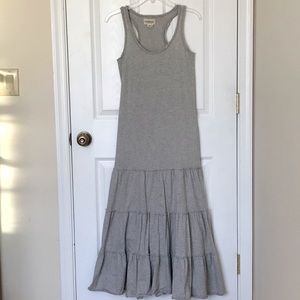 Denim and Supply Cotton Tiered Vintage Jersey Maxi Distressed Raw Hem xs